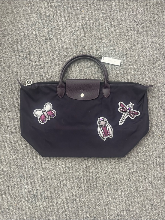 Longchamp Handbags - RARE Vintage Longchamp Large Le Pliage Butterfly Dragonfly Bag in Purple w/TAGS